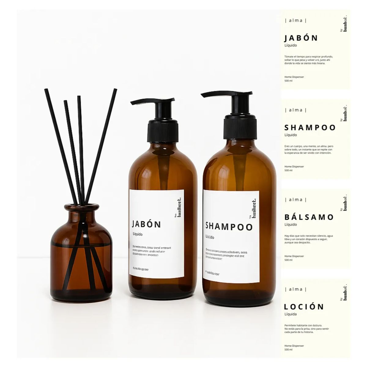 GENERICO - Pack 2 Dispensadores Xtellar  Baño Vidrio Ámbar + Difusor De Varillas Marrón