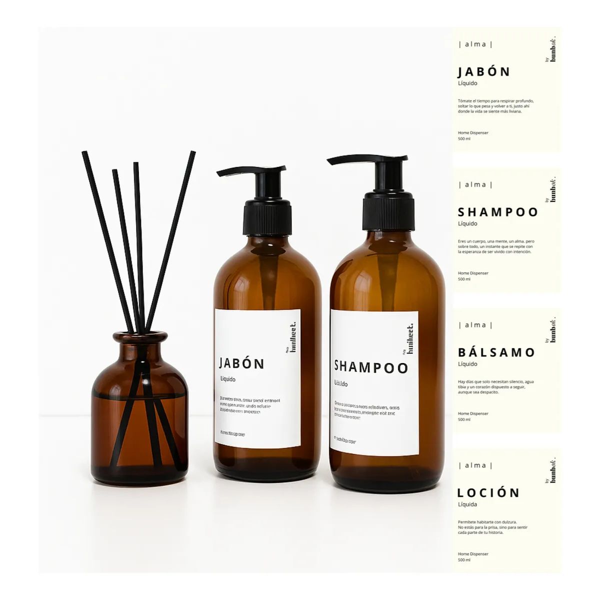 GENERICO - Pack 2 Dispensadores Xtellar  Baño Vidrio Ámbar + Difusor De Varillas Marrón