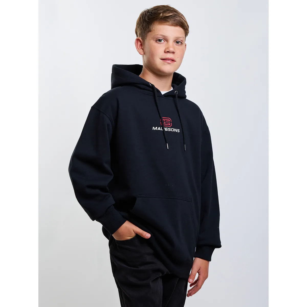 MAUI AND SONS - Poleron Canguro Rubber Negro Infantil Maui And Sons