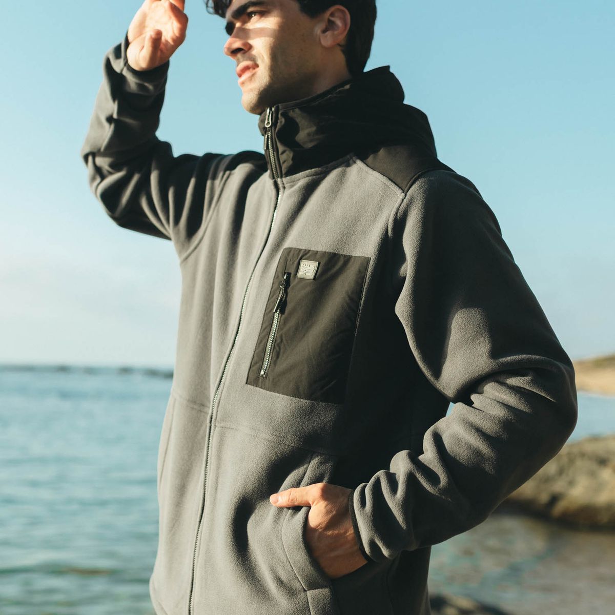 MAUI AND SONS - Poleron Polar Flareo Gris Hombre Maui And Sons