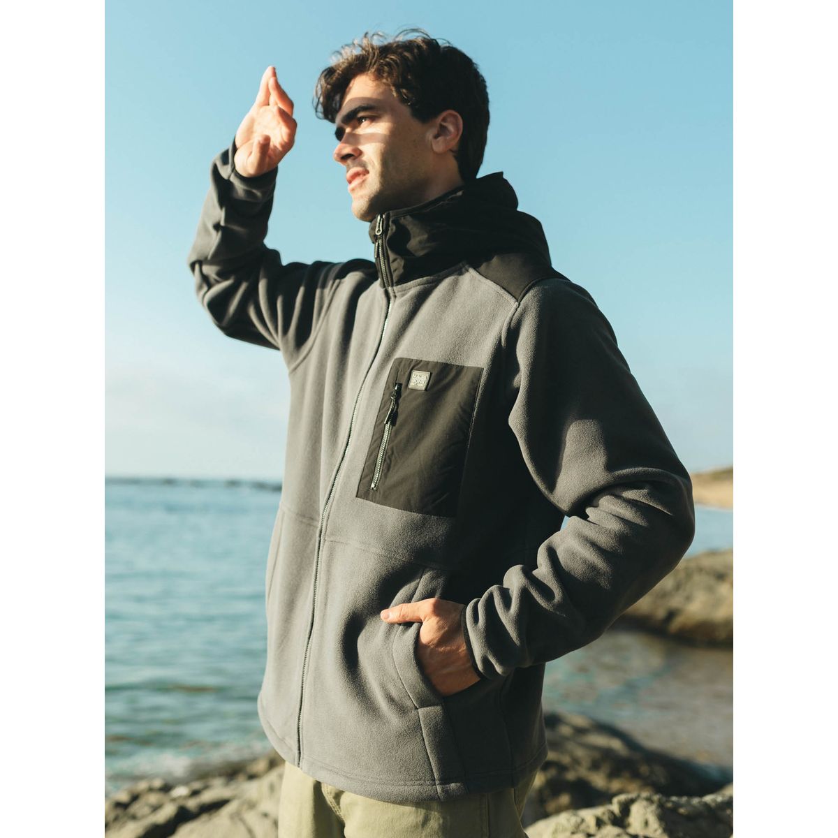 MAUI AND SONS - Poleron Polar Flareo Gris Hombre Maui And Sons