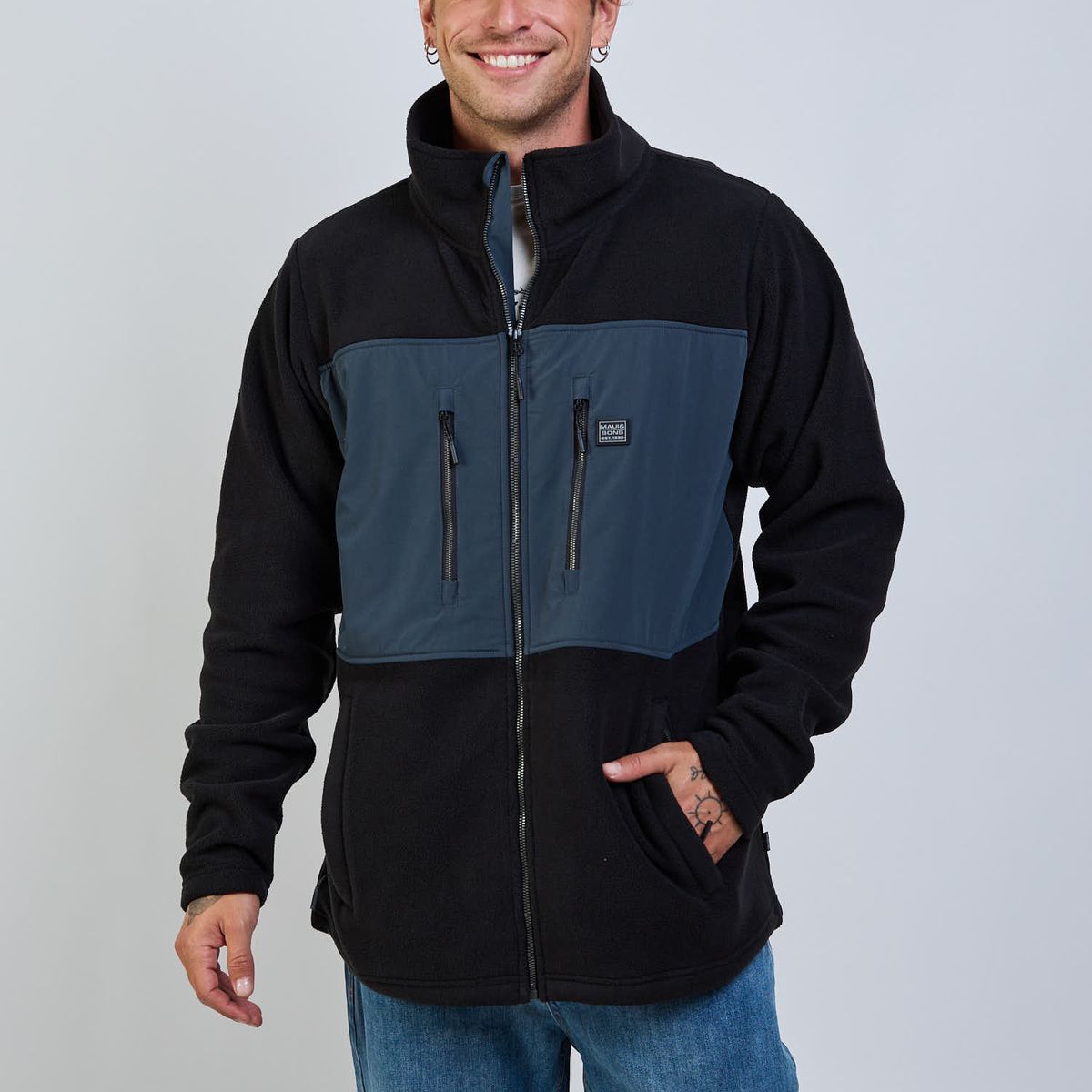 MAUI AND SONS - Poleron Polar Táctical Negro Hombre Maui And Sons