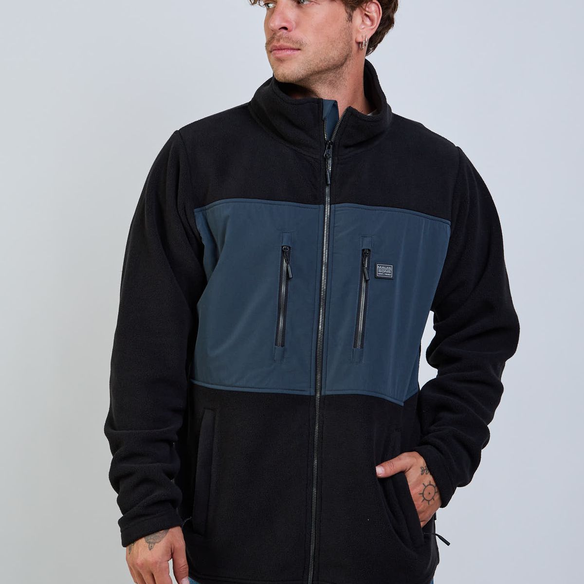 MAUI AND SONS - Poleron Polar Táctical Negro Hombre Maui And Sons