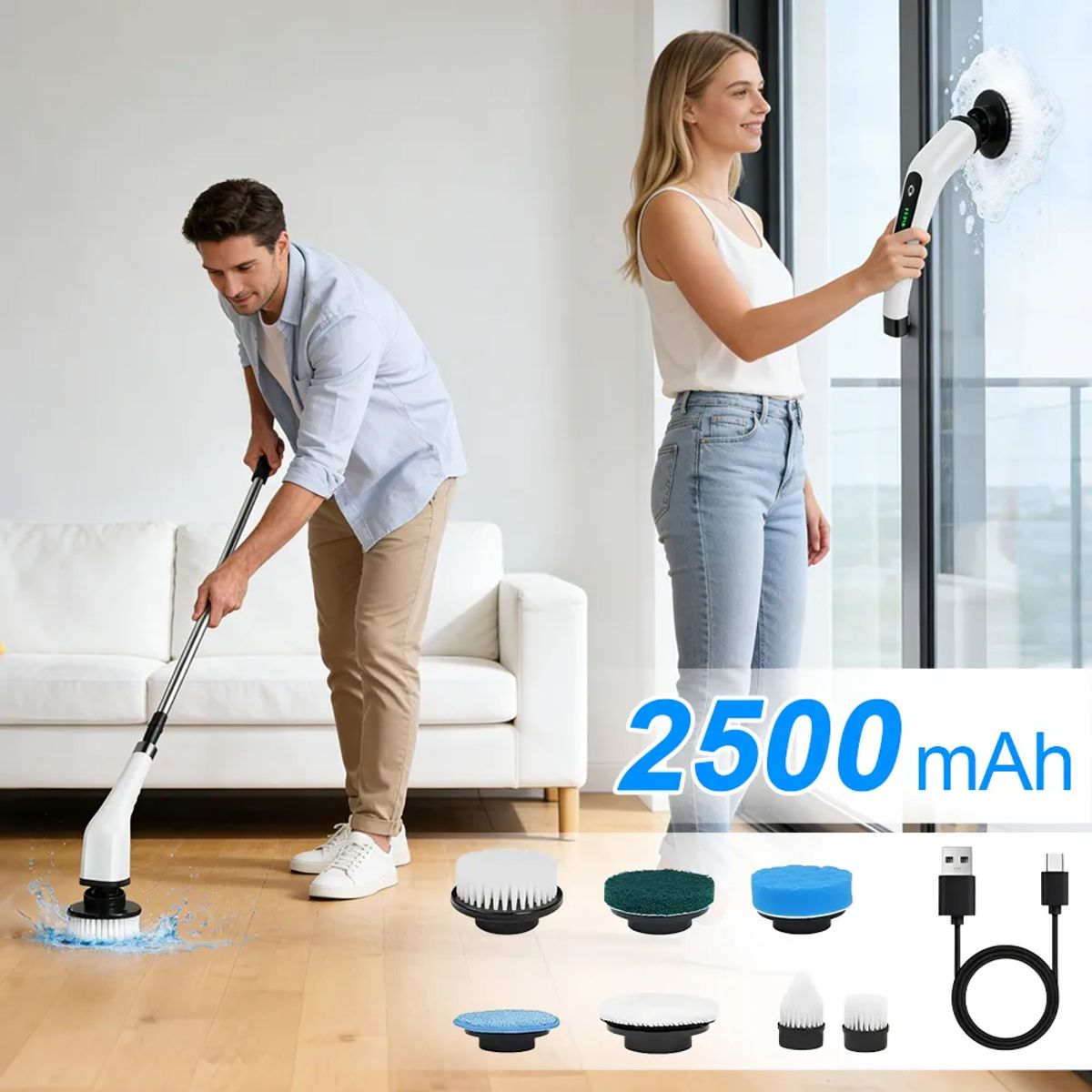 GENERICO - Cepillo Limpieza Eléctrico Inalámbrico Multiuso Para Hogar