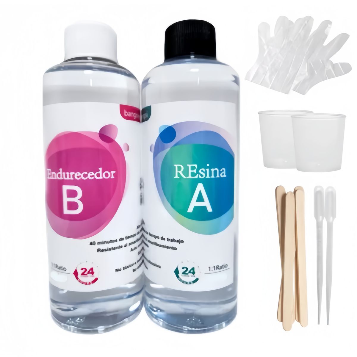Resina Epóxica Cristal 11 472ml + Accesorios, marca GENERICO - Foto Principal