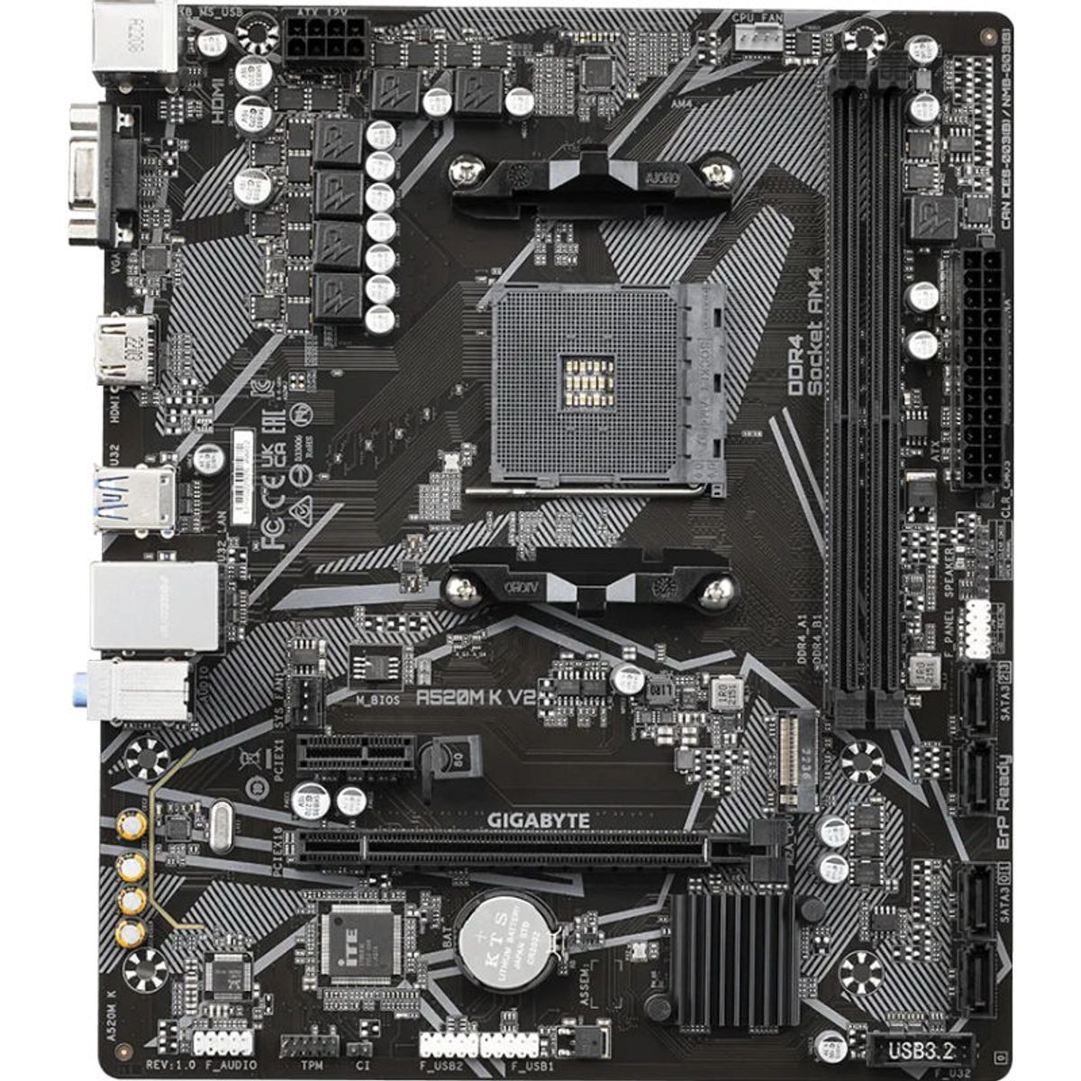 GIGABYTE - Placa madre Gigabyte A520M K V2