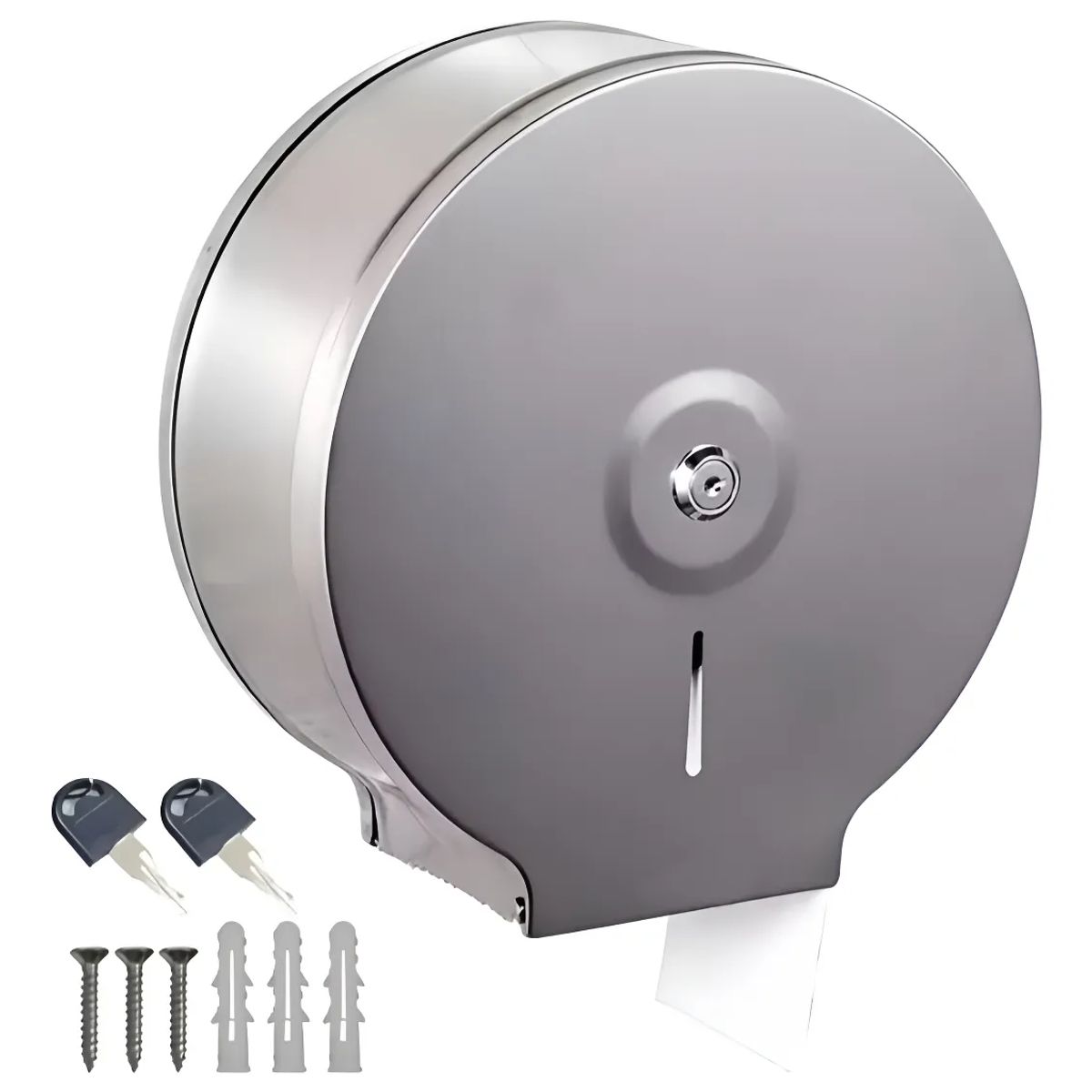 GENERICO - Dispensador De Papel Higiénico Acero Inoxidable Con Llave