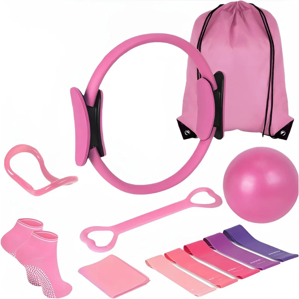GENERICO - Set 13 Yoga Pilates Elasticas Ring Resistencia Power Bands