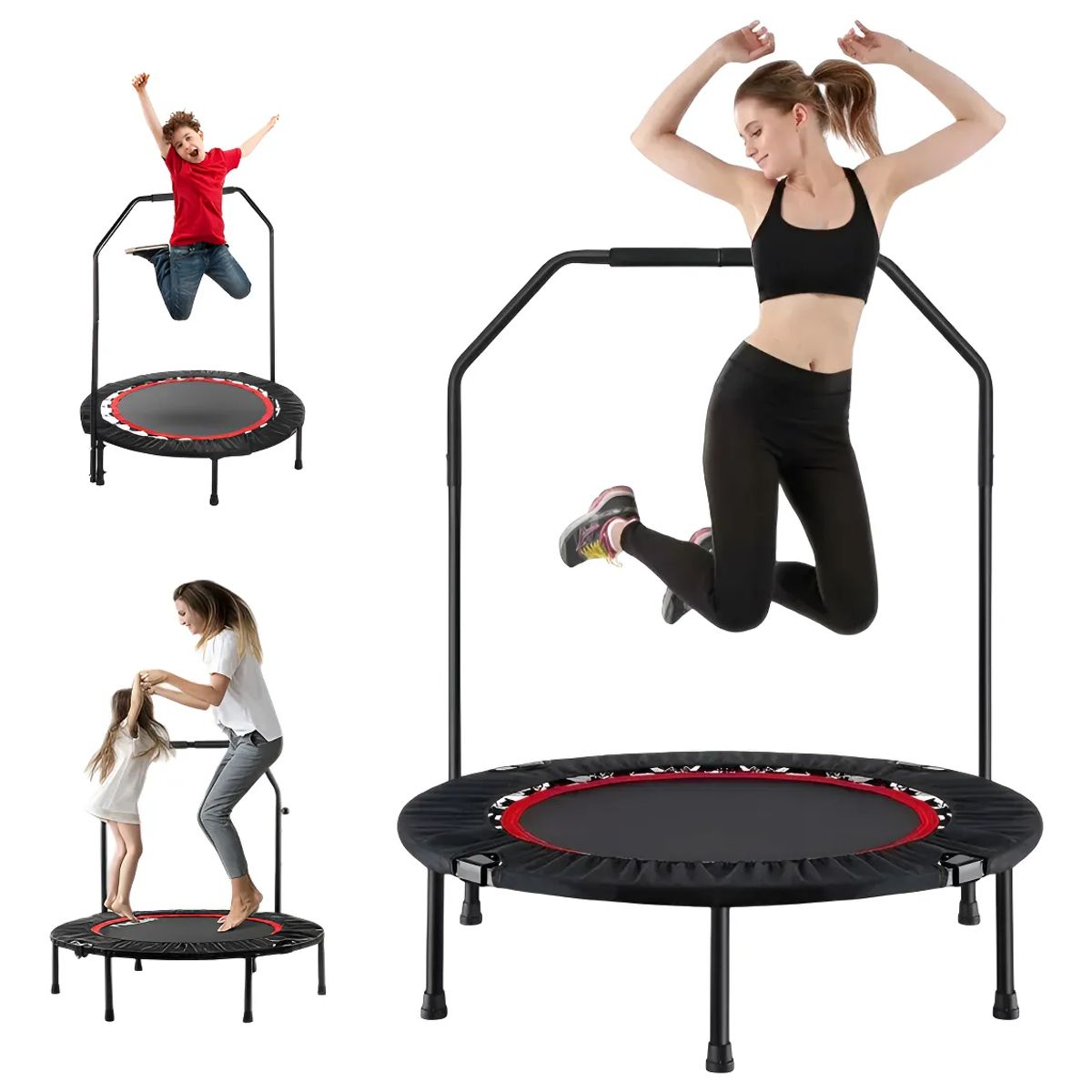 GENERICO - 40inch Trampolín Ejercicio Mini Trampolín Fitness Plegable