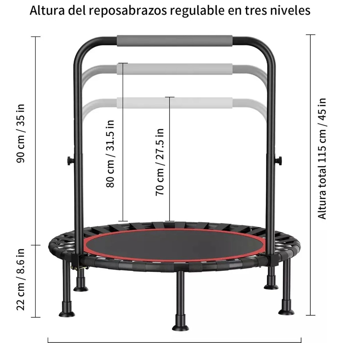 GENERICO - 40inch Trampolín Ejercicio Mini Trampolín Fitness Plegable