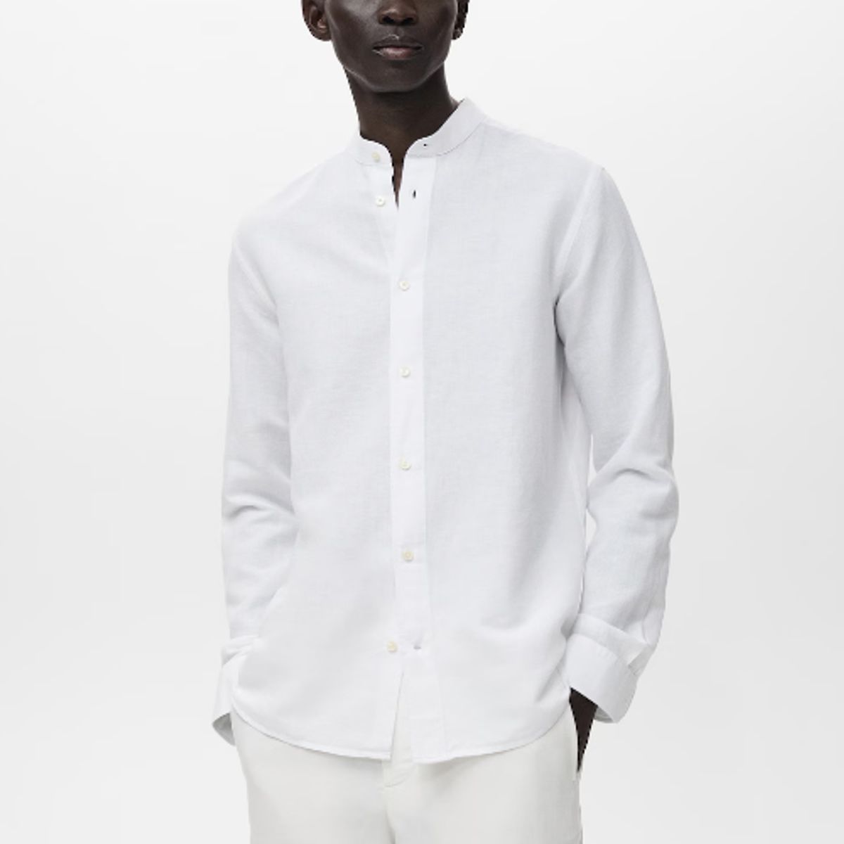 XPRESS RECHARGE - Camisa lino cuello paloma