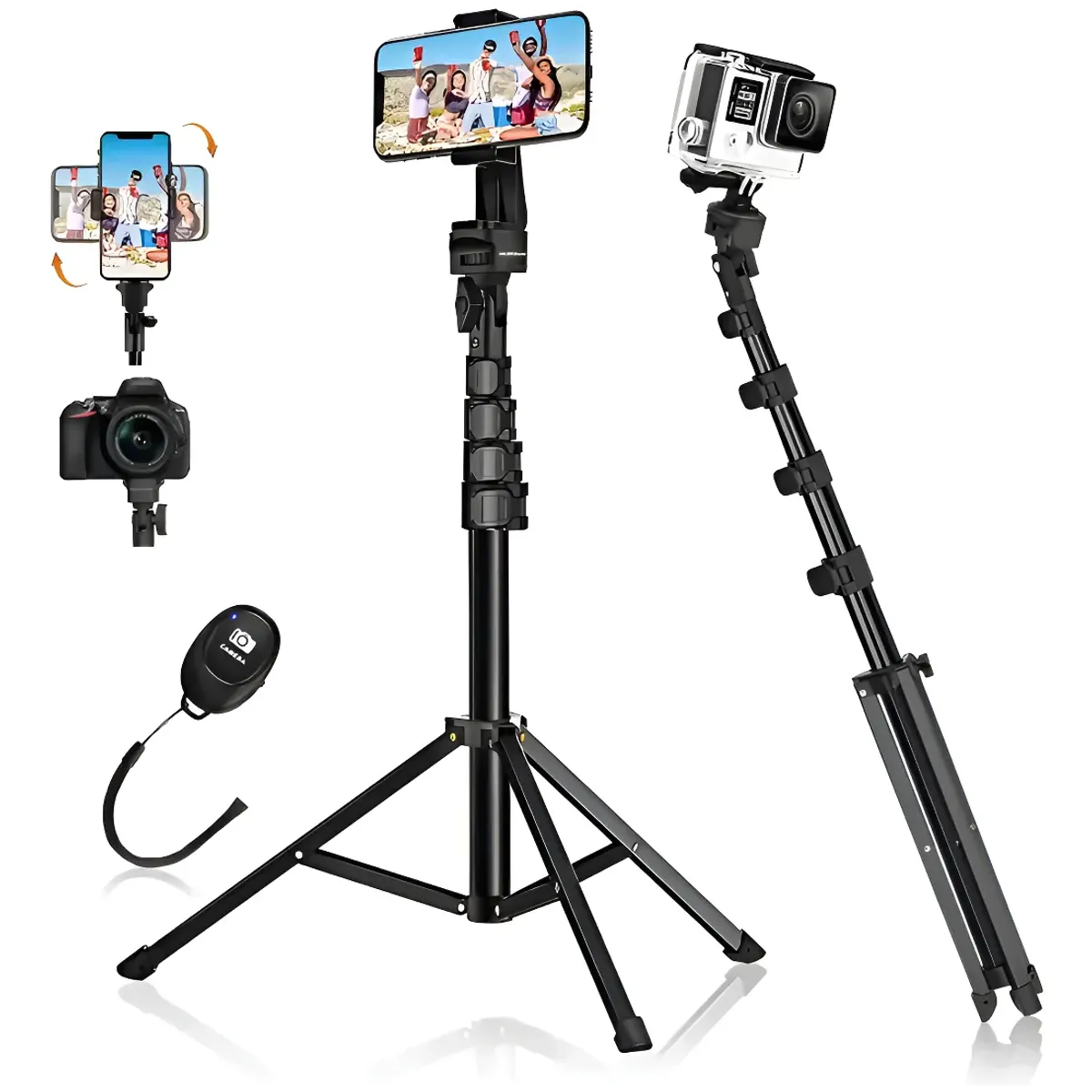 GENERICO - Trípode  Palo Selfie Para iPhone  Celular  Camara Negro
