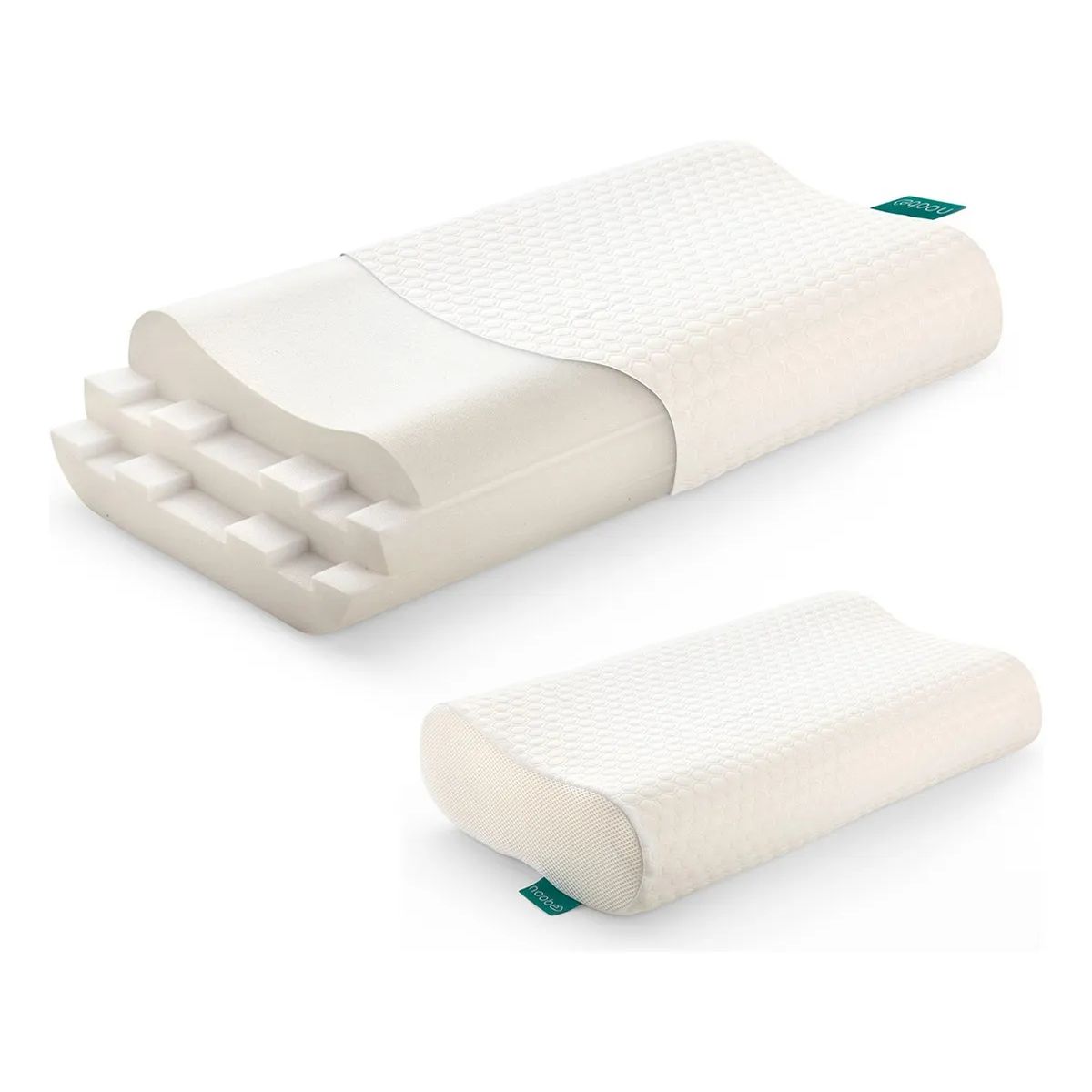 GENERICO - Almohada Viscoelastica Noobe Memory Foam Altura Ajustable Blanco