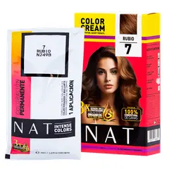 WELLA - Tinte NAT Intense Colors Rubio 7 Sachet 50gr + Oxidante 20Vol 60ml