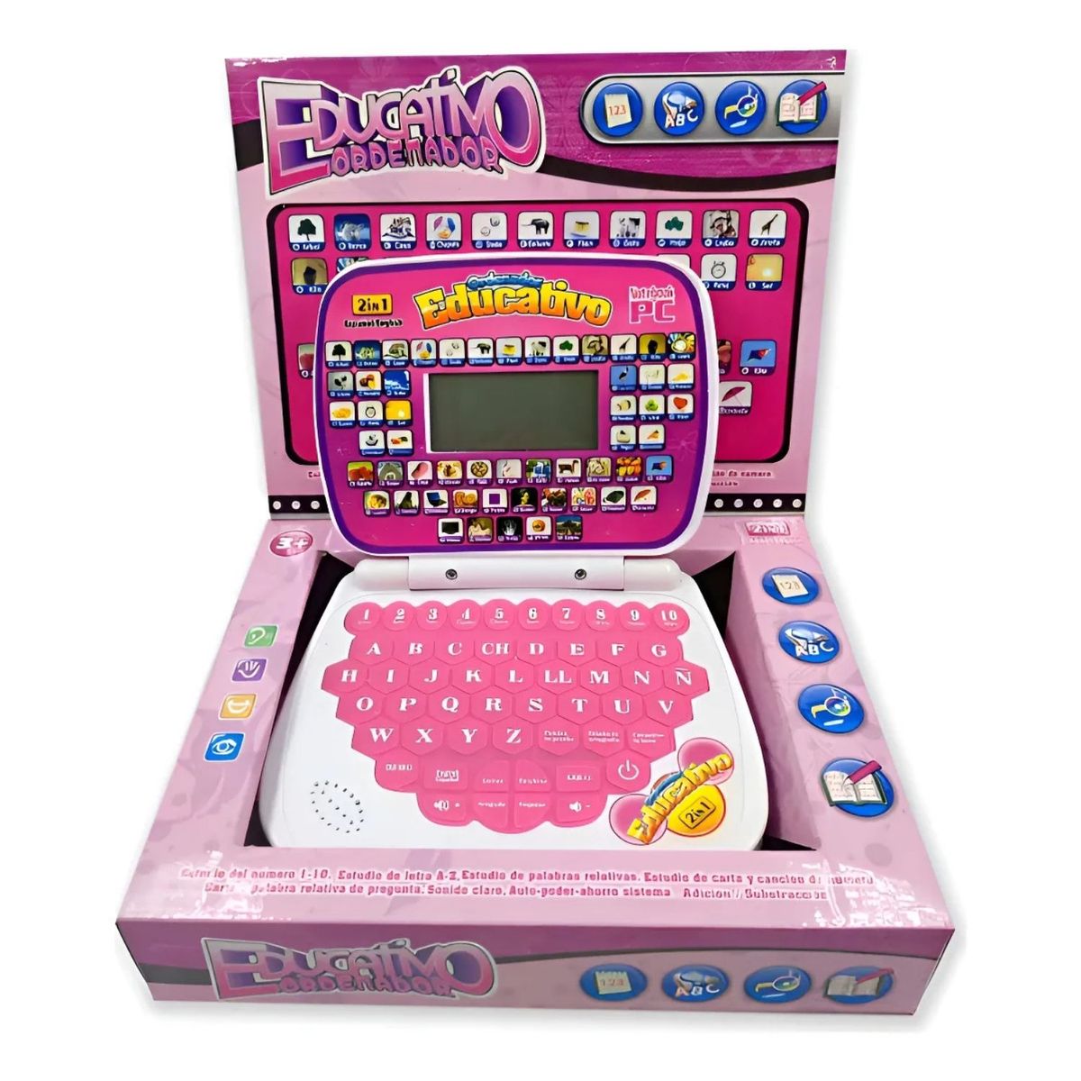 GENERICO - Mini Computador De Juguete Didactico Y Educativo Rosa EspIng