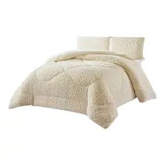 GENERICO - Cubrecama de invierno trenzado con chiporro 1.5 plazas modelo TF RM07