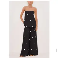 VELVET - Set Dos Piezas Madonna Polka Dot Negro