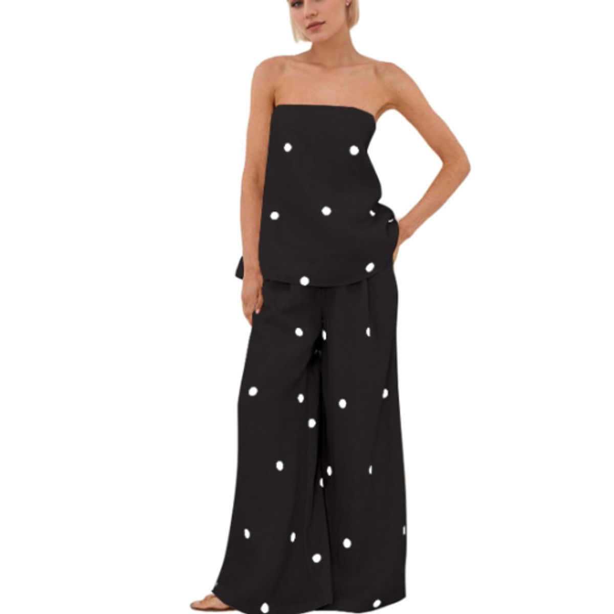 VELVET - Set Dos Piezas Madonna Polka Dot Negro
