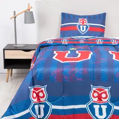 MASHINI - CUBRECAMA PLUMON U DE CHILE AZUL 1.5 PLAZA.