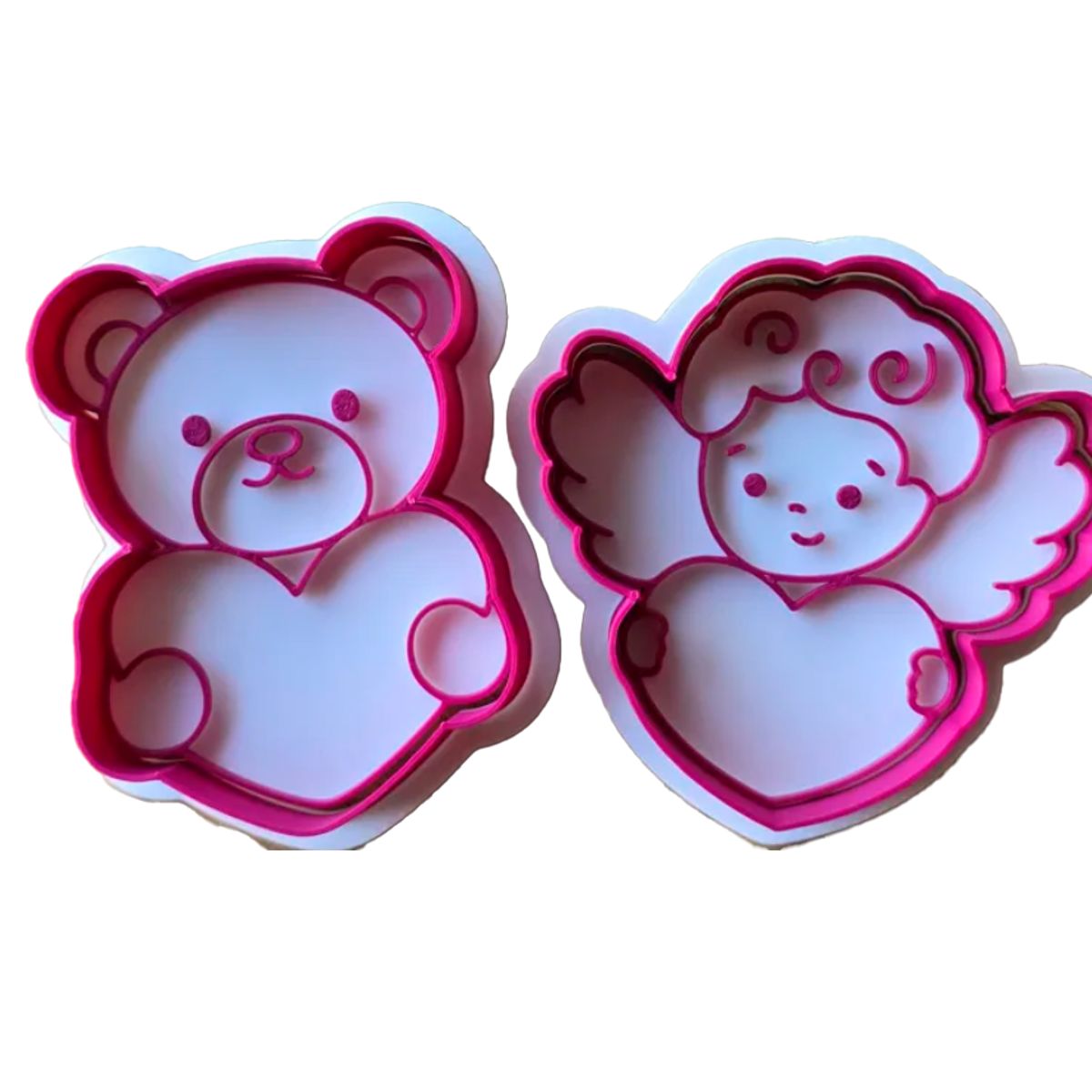 GENERICO - Cortadores y sello de galletas - Oso y cupido (pack 2 un)