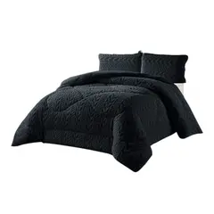 GENERICO - Cubrecama de invierno trenzado con chiporro 1.5 plazas negro