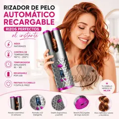 GENERICO - RIZADOR DE PELO AUTOMÁTICO RECARGABLE- ONDAS AL INSTANTE