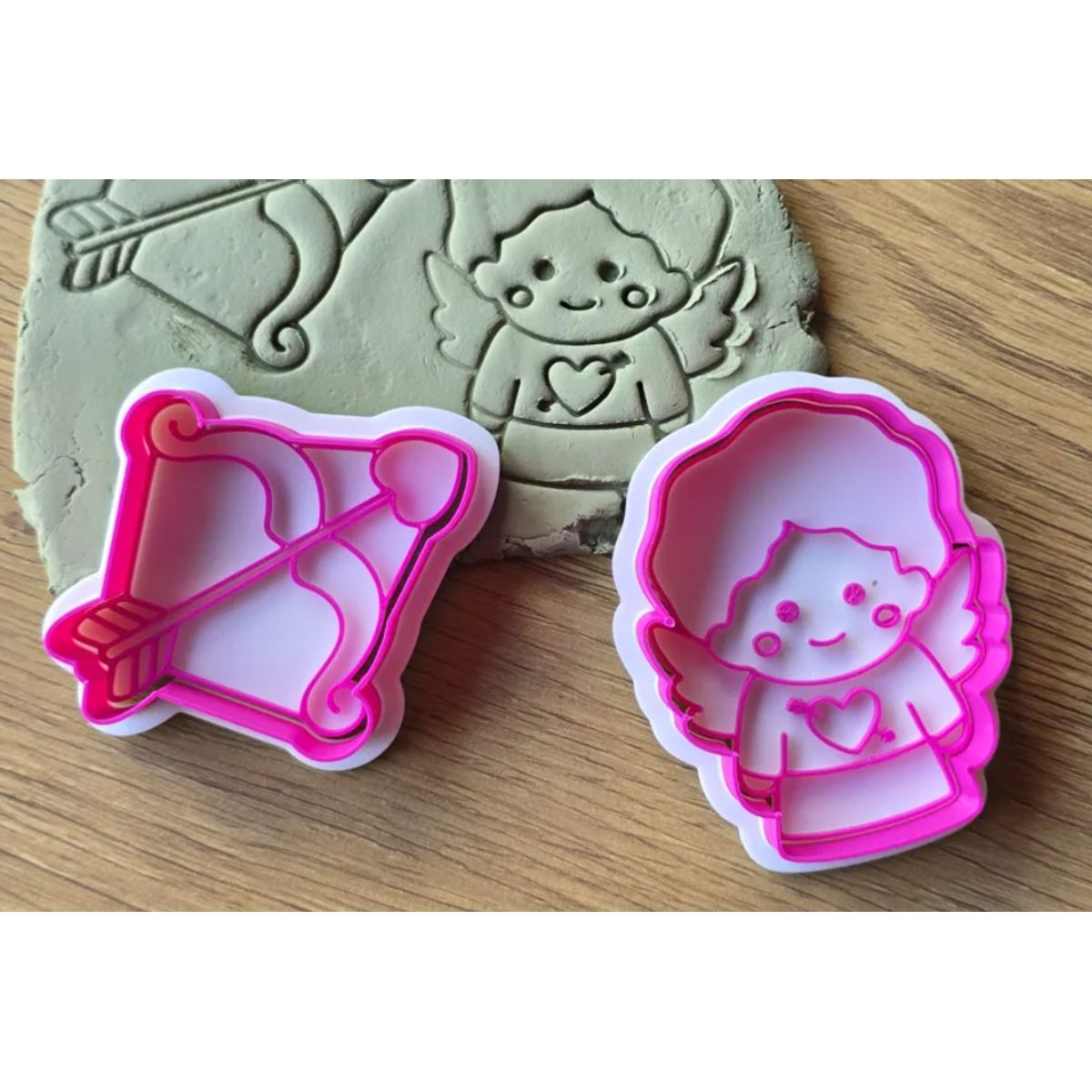 GENERICO - Cortador y sello de galletas - Arco y cupido (pack 2 un)