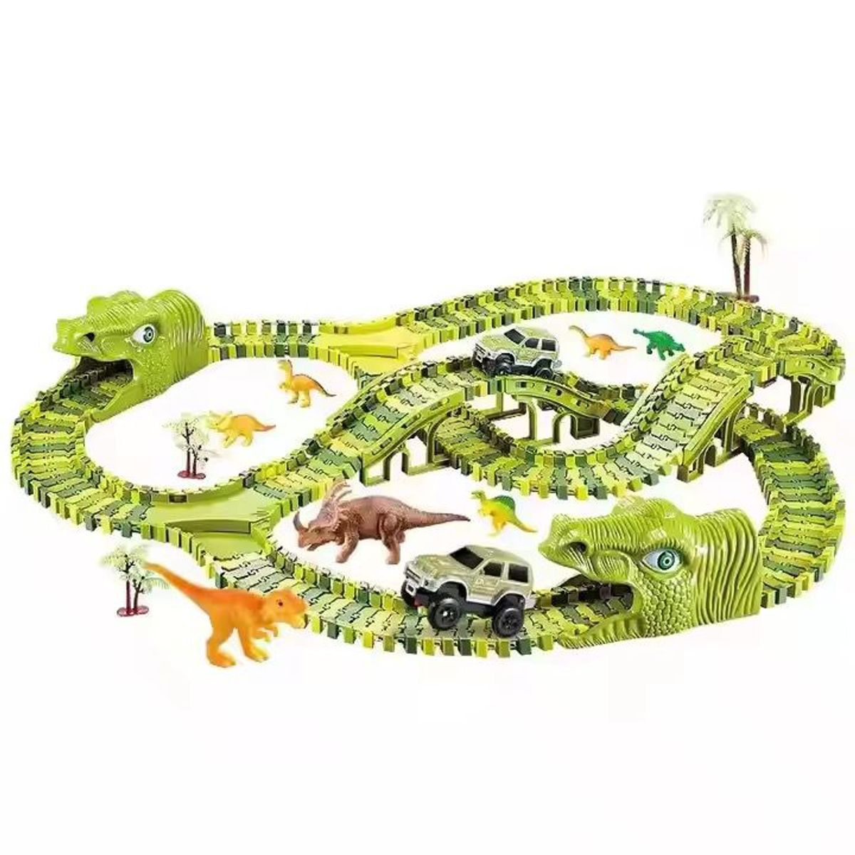 GENERICO - Pista Auto Dinosaurio Flexible Armable Niños 240pzs