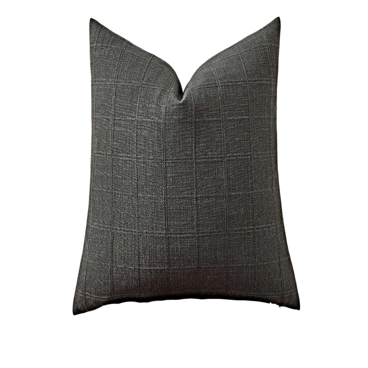 GENERICO - JUEGO DE 2 FUNDAS DE COJIN JACQUARD CUADRILLE 45X45 CM GRIS