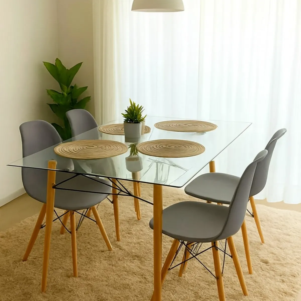 CORI CORI - Comedor Mesa Crox 140x80cms + 4 Sillas Eames