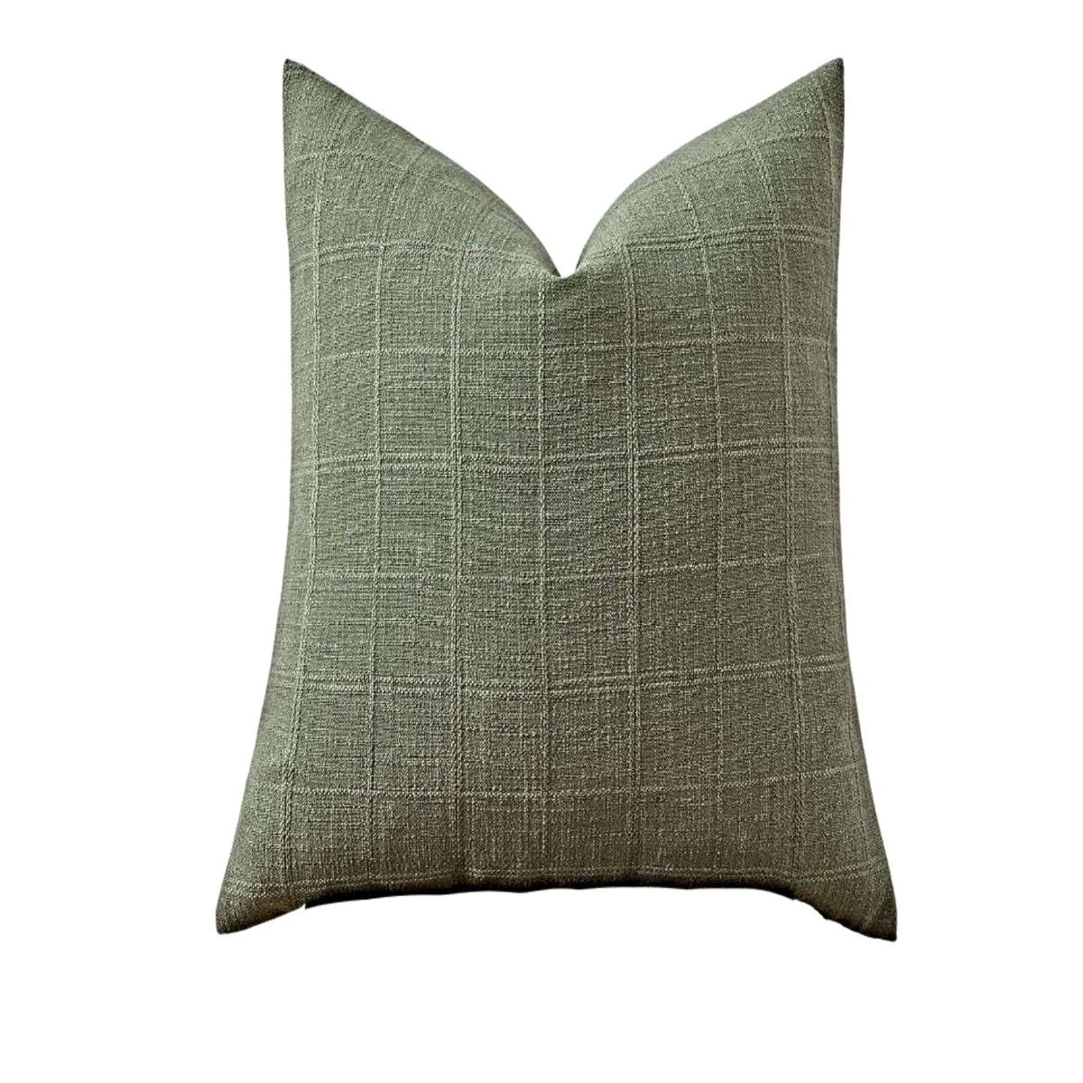GENERICO - PACK DE 2 FUNDAS DE COJIN JACQUARD CUADRILLE 45X45 CM VERDE