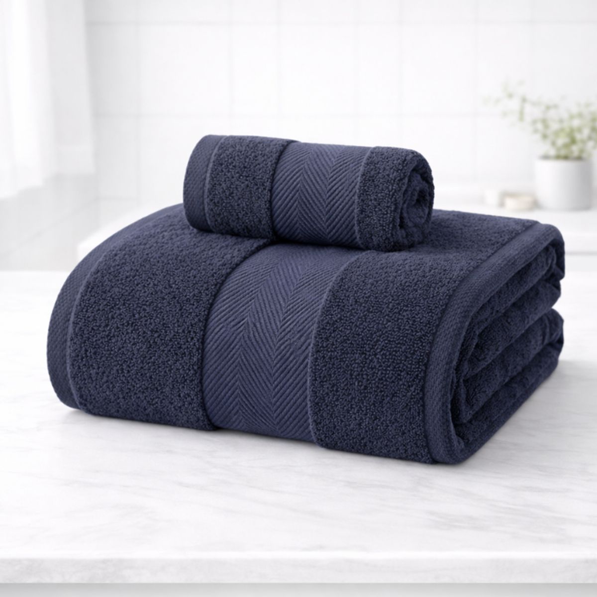 GARSIL - Set 2 Toallas Baño Gruesas 100% Algodón Hotel Gris Oscuro