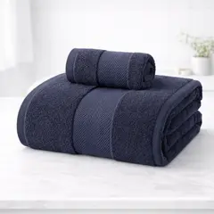 GARSIL - Set 2 Toallas Baño Gruesas 100% Algodón Hotel Gris Oscuro