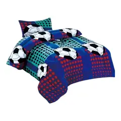 GENERICO - Cubrecama de invierno plush 1.5 plazas diseño de futbol