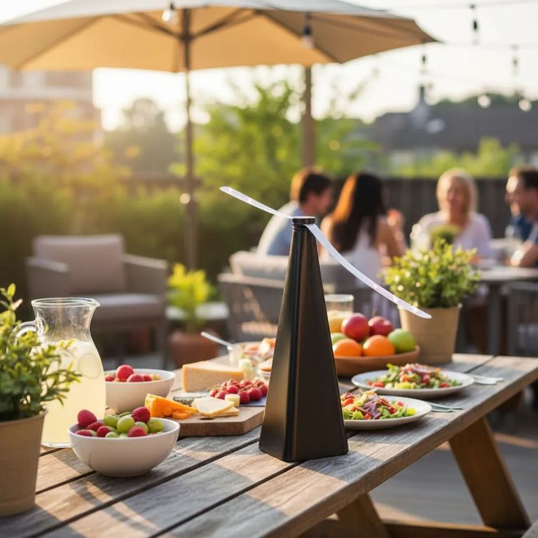 MOVI PACK DE 2 MINI VENTILADORES ESPANTA MOSCAS PARA MESA- "PROTEGE TUS COMIDAS AL INSTANTE"
