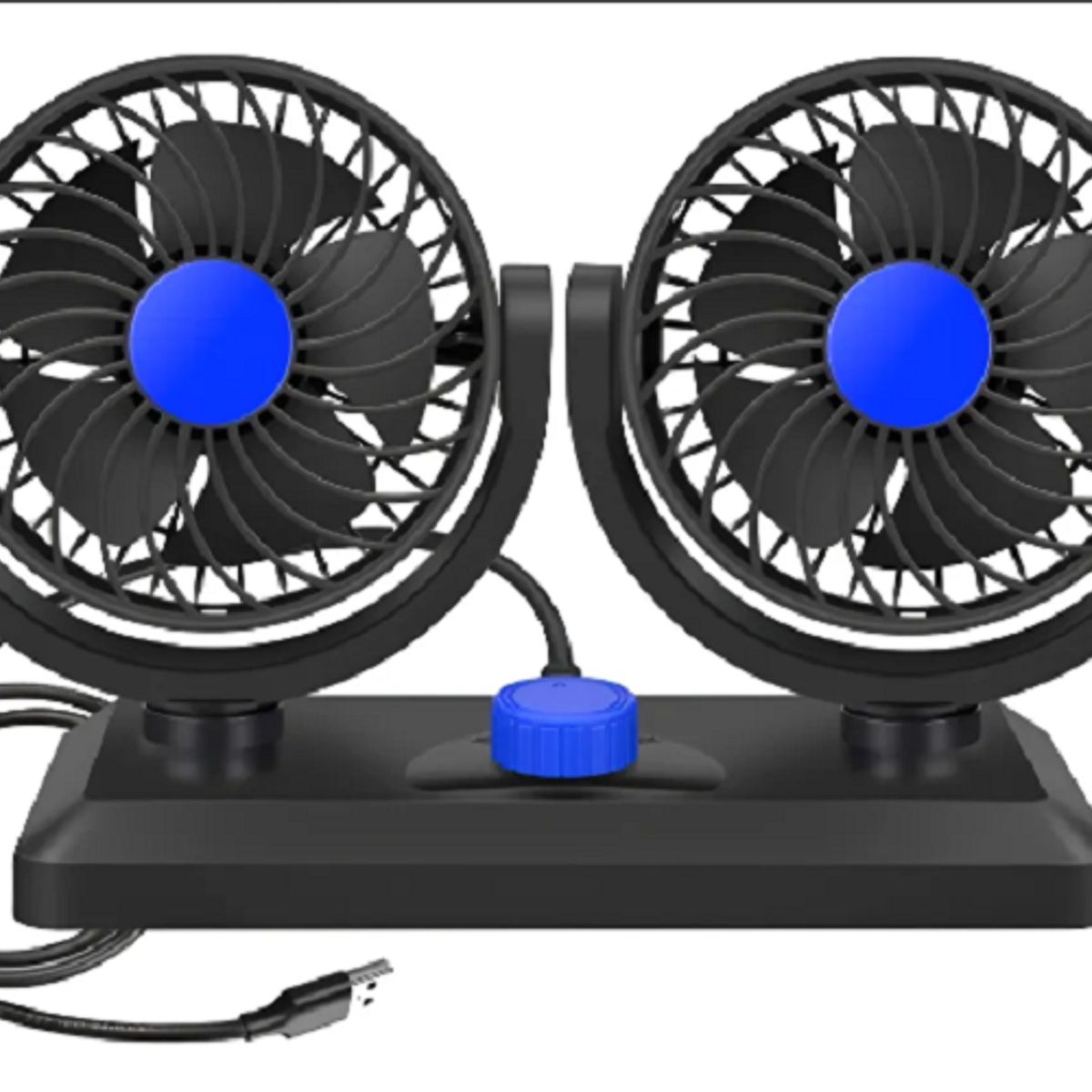GENERICO - Ventilador doble para Automóvil Ajustable12v Accesorio Vehículo 360° 13cm