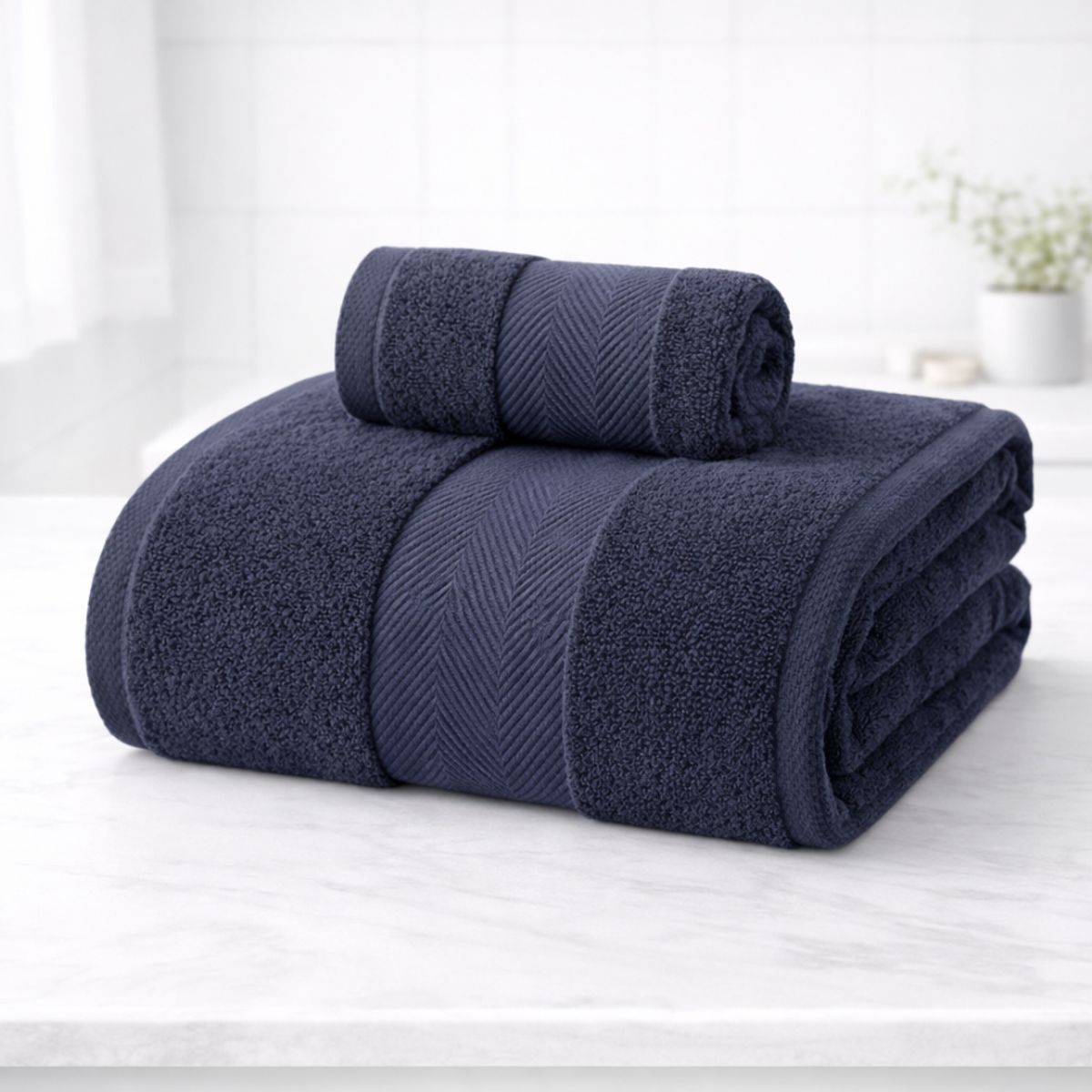 GARSIL - Set 2 Toalla de Baño 100% Algodón Grueso Premium Gris Oscuro