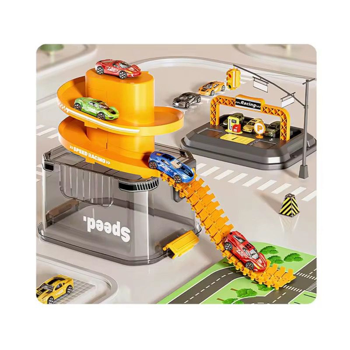 GENERICO - Pista Garage Con Maleta Y Autos Juguete