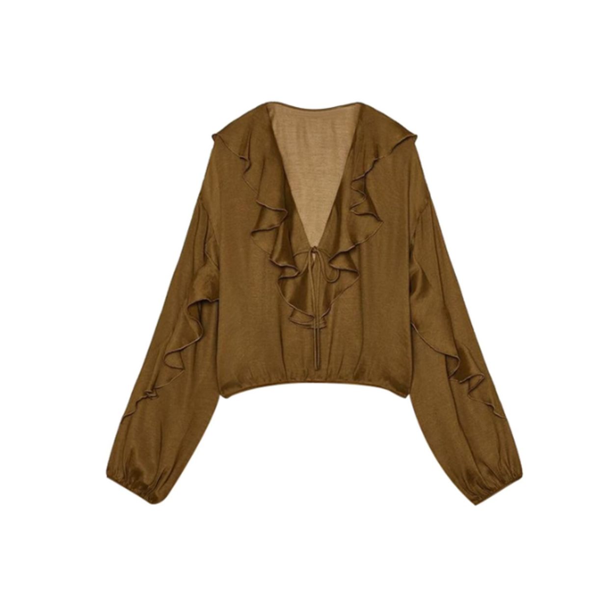 VELVET - Blusa con Volantes Véneta Blanca