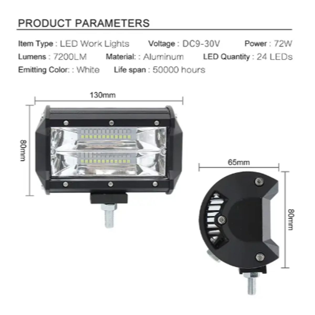 GENERICO - Pack De 2 Focos Led Neblineros 72w Para Auto Luz Blanca IP68
