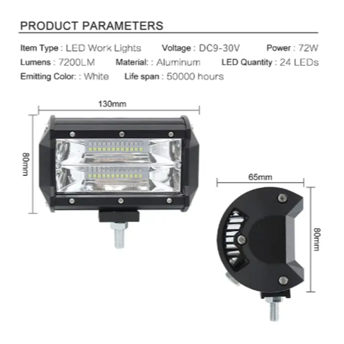 GENERICO - Pack De 2 Focos Led Neblineros 72w Para Auto Luz Blanca IP68