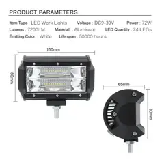 GENERICO - Pack De 2 Focos Led Neblineros 72w Para Auto Luz Blanca IP68
