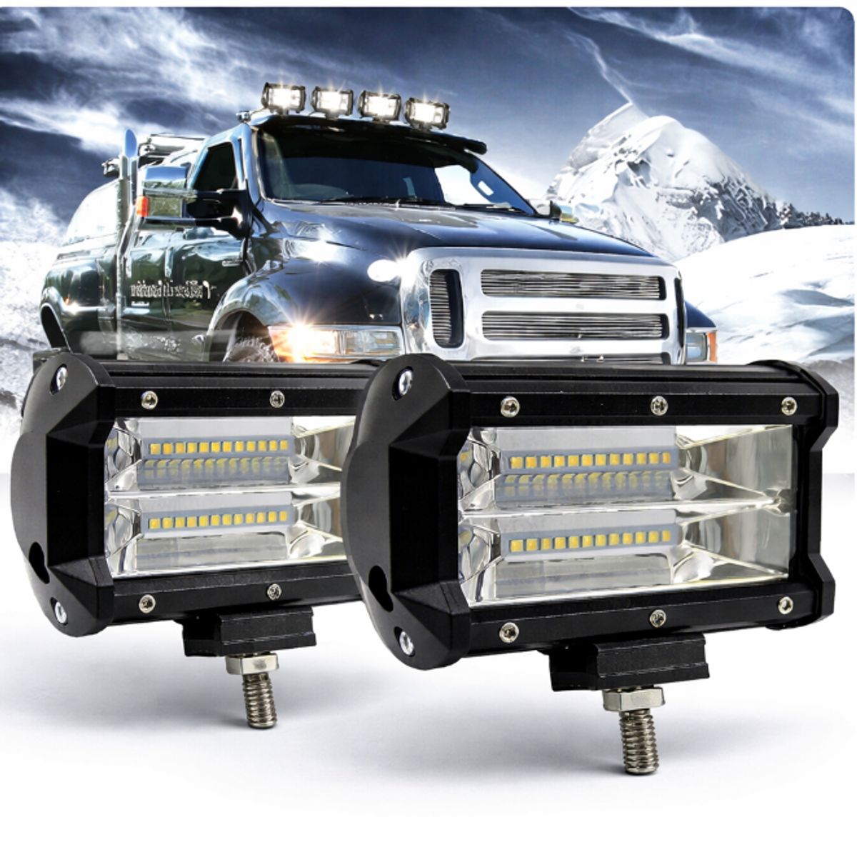 GENERICO - Pack De 2 Focos Led Neblineros 72w Para Auto Luz Blanca IP68