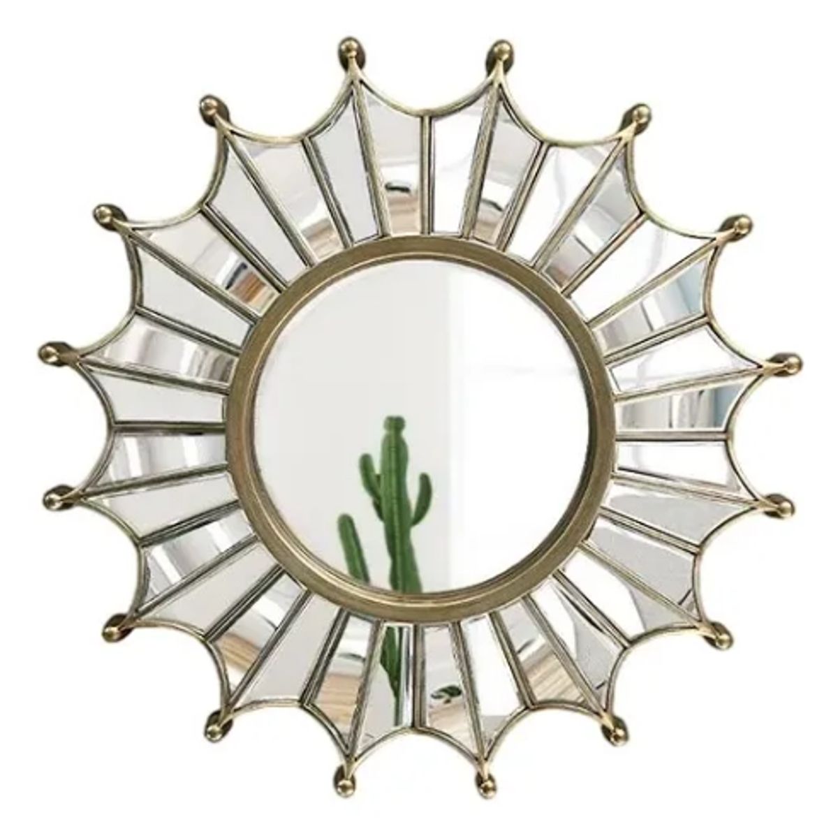 GENERICO - Espejo Decorativo Redondo Marco Dorado Nórdico