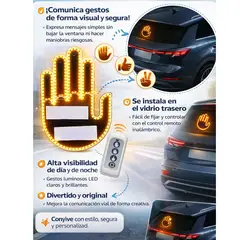 MOVI - Mano Led con 3 gestos Para Autos - Exprésate en Carretera