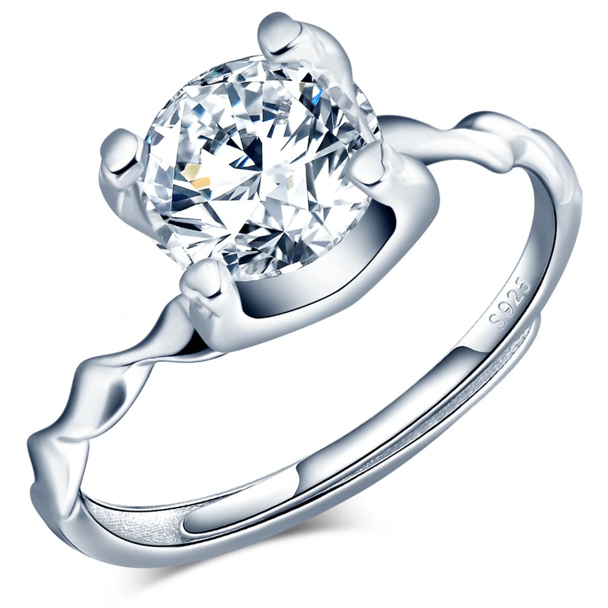 VOUSEZ - Anillo plata 925 ajustable mujer ilusion regalo compromiso
