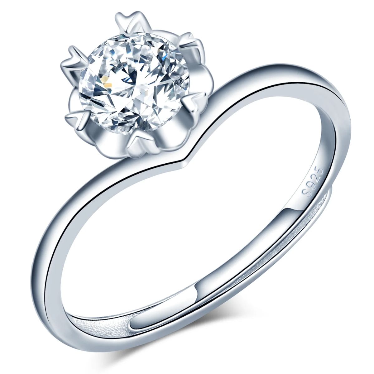 VOUSEZ - Anillo plata 925 ajustable mujer ilusion regalo compromiso