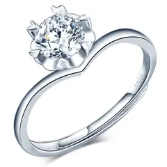 VOUSEZ - Anillo plata 925 ajustable mujer ilusion regalo compromiso