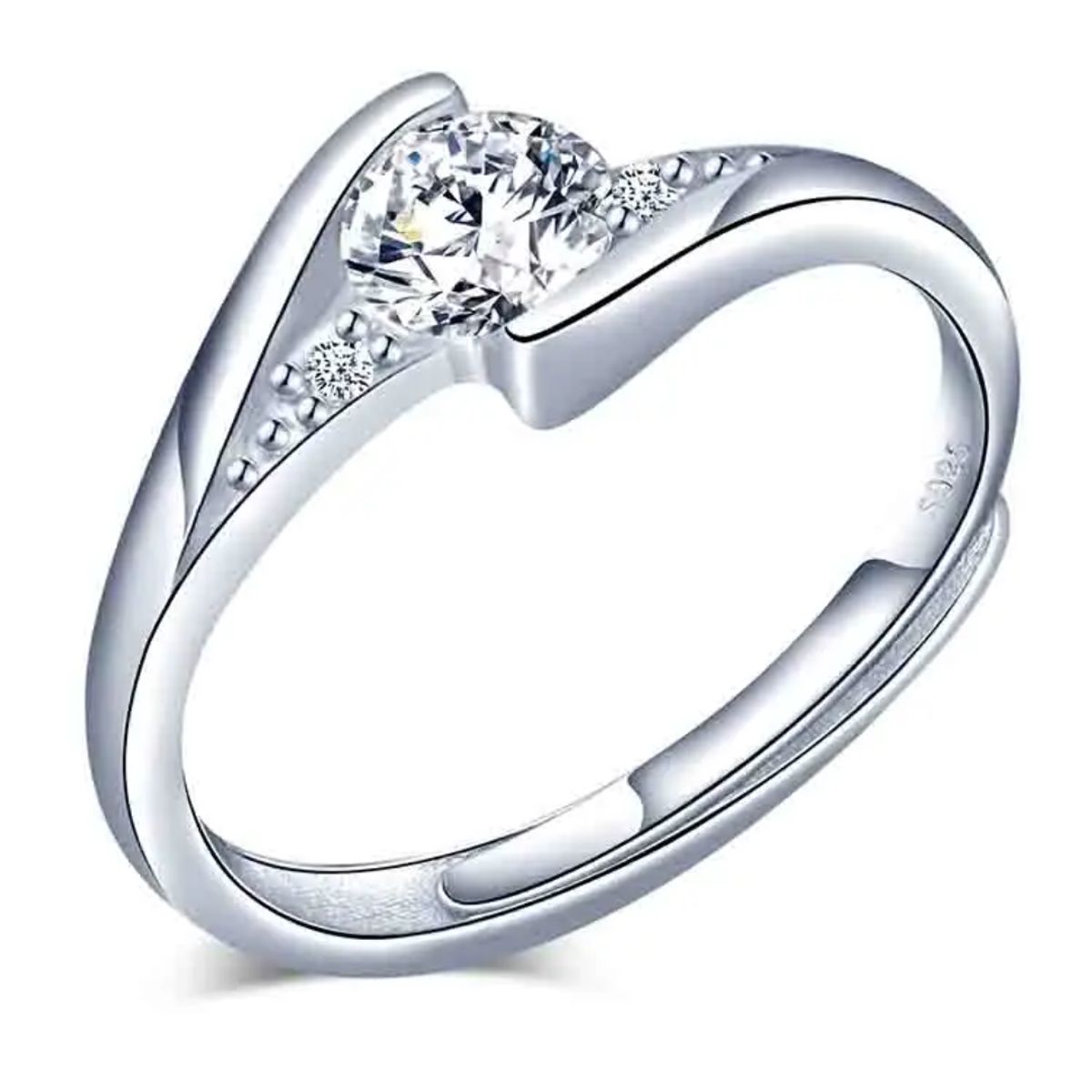 VOUSEZ - Anillo plata 925 ajustable mujer ilusion regalo compromiso