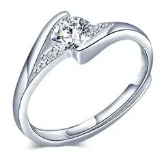 VOUSEZ - Anillo plata 925 ajustable mujer ilusion regalo compromiso